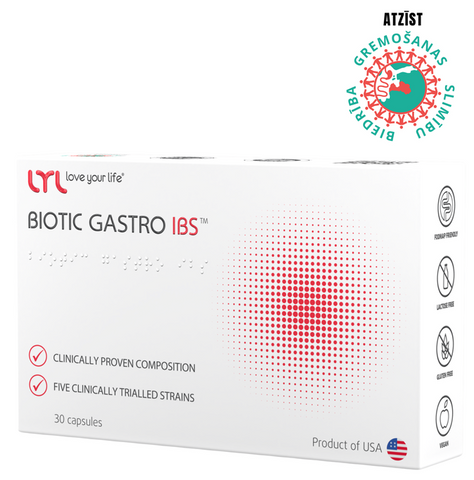 30 kapsulas LYL BIOTIC GASTRO IBS probiotiķu komplekss
