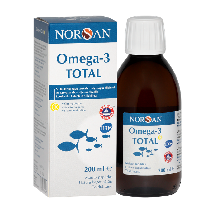 NORSAN Omega-3 kopējā eļļa ar citroniem, 200 ml