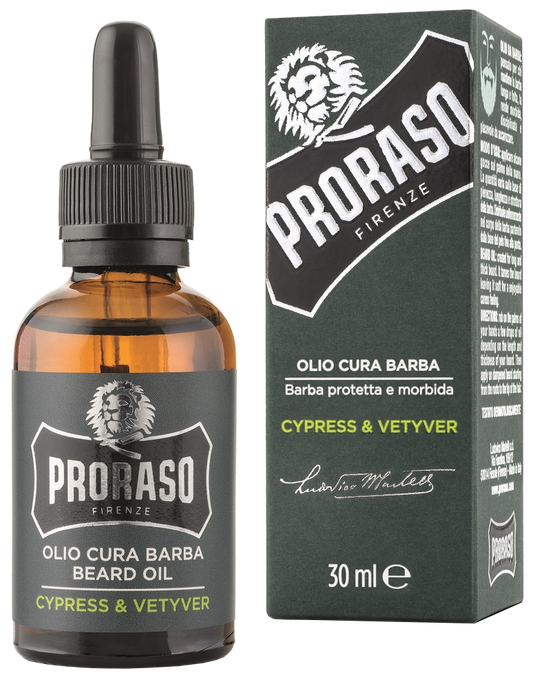 Bārdas eļļa PRORASO ar Cypress & Vetyver aromātu, 30 ml