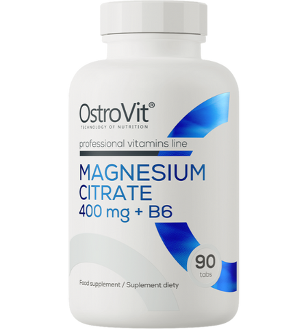 OstroVit Magnija Citrāts 400 mg ar B6 — 90 tabletes enerģijai un izturībai