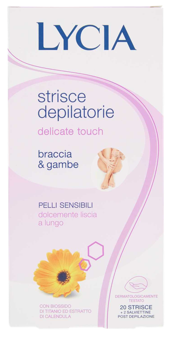 LYCIA Delicate Touch depilācijas vaska sloksnes rokām un kājām, 20 gab.