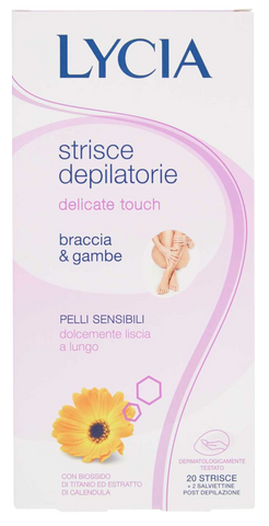 LYCIA Delicate Touch depilācijas vaska sloksnes rokām un kājām, 20 gab.