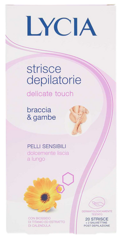 LYCIA Delicate Touch depilācijas vaska sloksnes rokām un kājām, 20 gab.