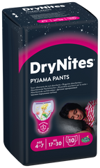 HUGGIES DryNites Autiņbiksītes Meitenēm 4-7 gadu vecumam, 10 gab.