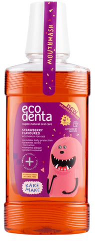 ECODENTA Kake Make Mutes skalojamais līdzeklis ar zemeņu garšu, 250 ml
