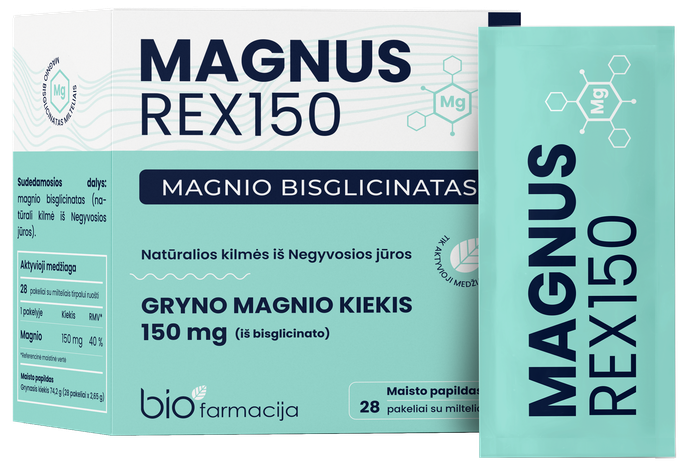 BIOFARMACIJA Magnus Rex – 28 paciņas, 150 mg magnija