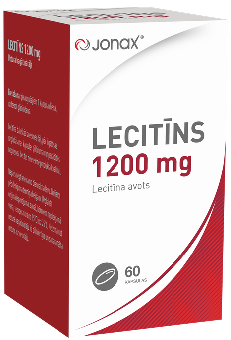 JONAX Lecitīna kapsulas 1200 mg, 60 šķilas