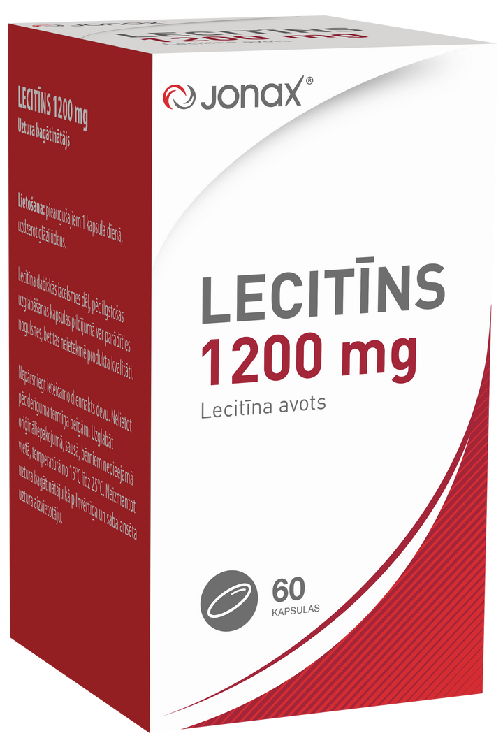JONAX Lecitīna kapsulas 1200 mg, 60 šķilas