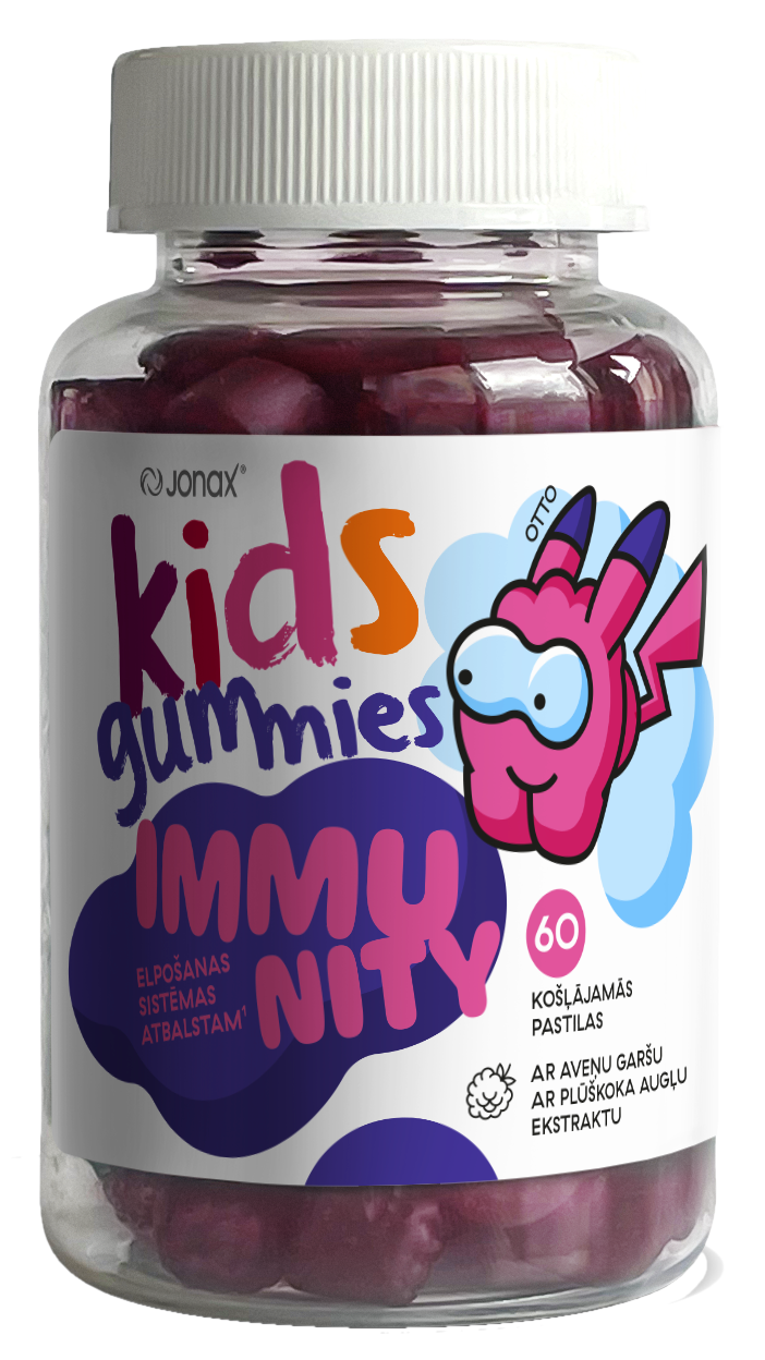 JONAX Kids Immunity košļājamās pastilas imūnsistēmas atbalstam, 60 gab.