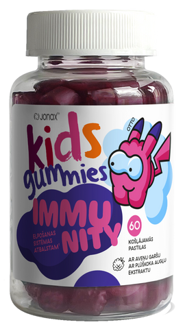 JONAX Kids Immunity košļājamās pastilas imūnsistēmas atbalstam, 60 gab.