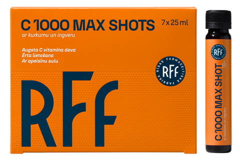 Max Shots RFF C 1000 ar Ingveru un Kurkumu — 25 ml pudeles, 7 gab.