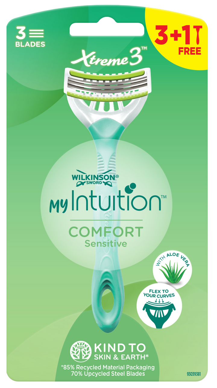 WILKINSON SWORD Myintuition Xtreme3 Comfort - sieviešu vienreizlietojamie skuvekļi, 4 gab.