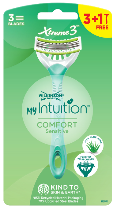 WILKINSON SWORD Myintuition Xtreme3 Comfort - sieviešu vienreizlietojamie skuvekļi, 4 gab.