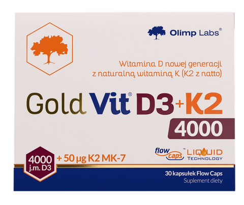 Gold Vit D3 + K2 4000SV + 50 mcg OLIMP LABS kapsulas, 30 gab.