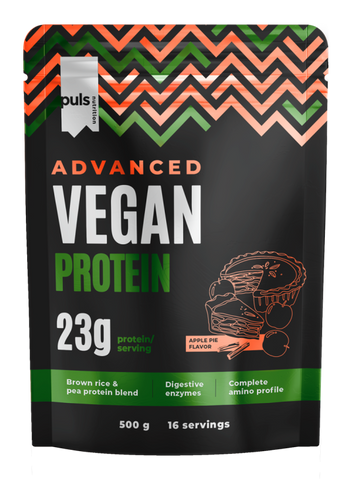 PULS NUTRITION Augānumu Vegan Proteīns Ābolu Pīrāga Garšas Pulveris 500 g