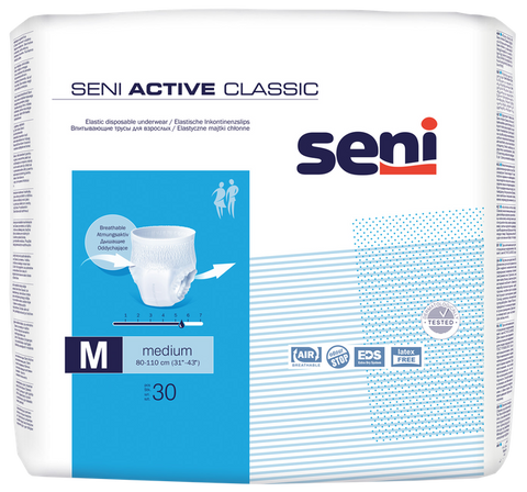 SENI Active Classic vidusmēra biksītes (80-110 cm), 30 iepakojumā