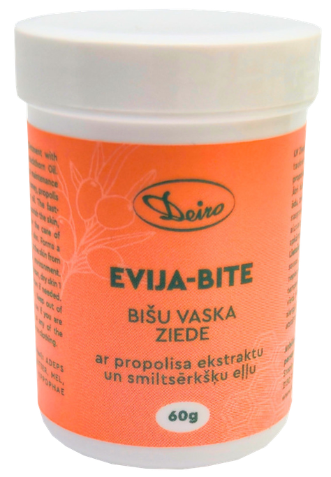 DEIRO Evija- Bite, Ar Propolisu Un Smiltsērkšķu Eļļu bišu vaska ziede, 60 g