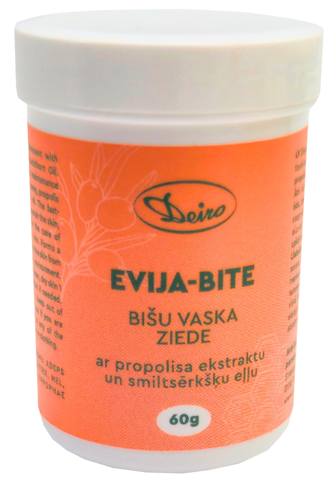 DEIRO Evija- Bite, Ar Propolisu Un Smiltsērkšķu Eļļu bišu vaska ziede, 60 g
