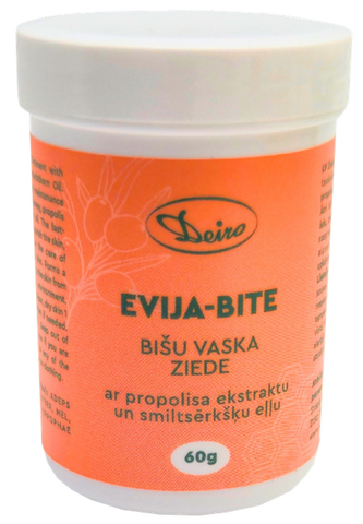 DEIRO Evija- Bite, Ar Propolisu Un Smiltsērkšķu Eļļu bišu vaska ziede, 60 g