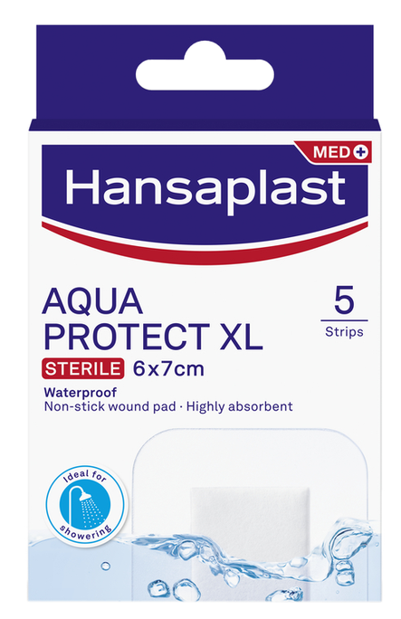 HANSAPLAST Aqua Protect XL plāksteri 6x7 cm (5 gab.)