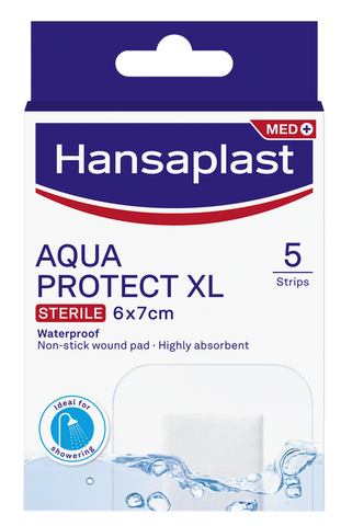 HANSAPLAST Aqua Protect XL plāksteri 6x7 cm (5 gab.)