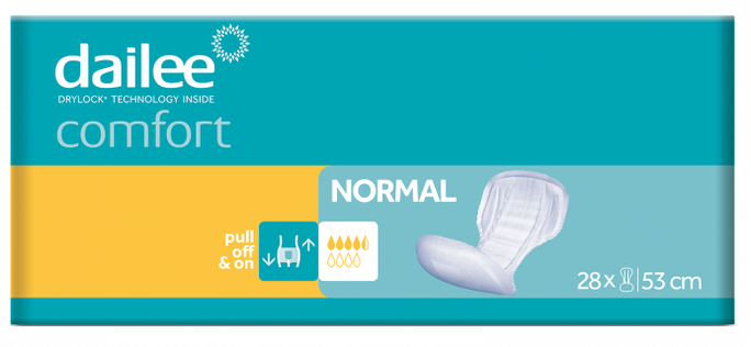 DAILEE Comfort S izmēra normālie uroloģiskie ieliktņi (53 cm), 28 vienības