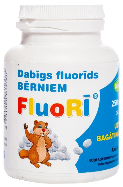 220 mg fluorīdu tabletes, iepakojums 250 gab.
