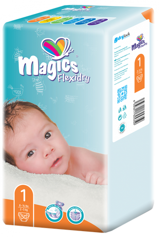 MAGICS Flexidry Newborn 1 (2-5 kg) – 50 gab. augstās kvalitātes autiņbiksītes