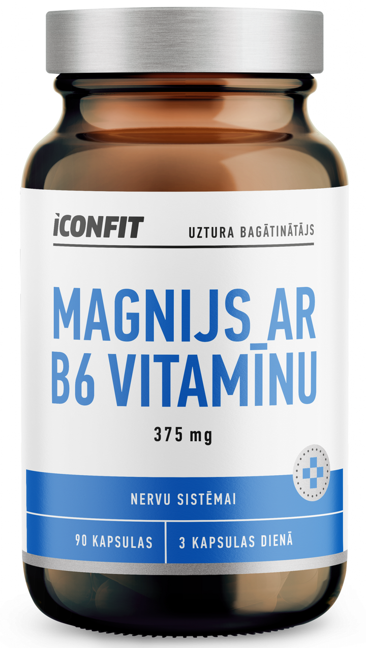ICONFIT Kapsulas ar 375mg magniju un B6 vitamīnu, 90 gab.