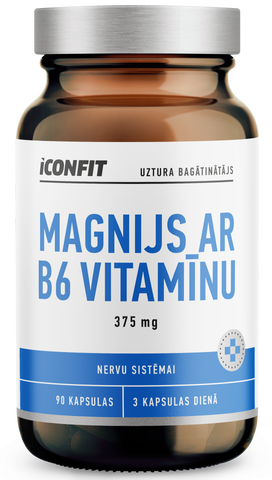 ICONFIT Kapsulas ar 375mg magniju un B6 vitamīnu, 90 gab.