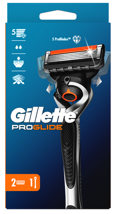 GILLETTE Fusion5 ProGlide skuveklis un 2 maiņas kasetnes, 1 komplekts