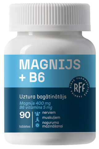 Magnijs + B6 vitamīns, 90 tabletes