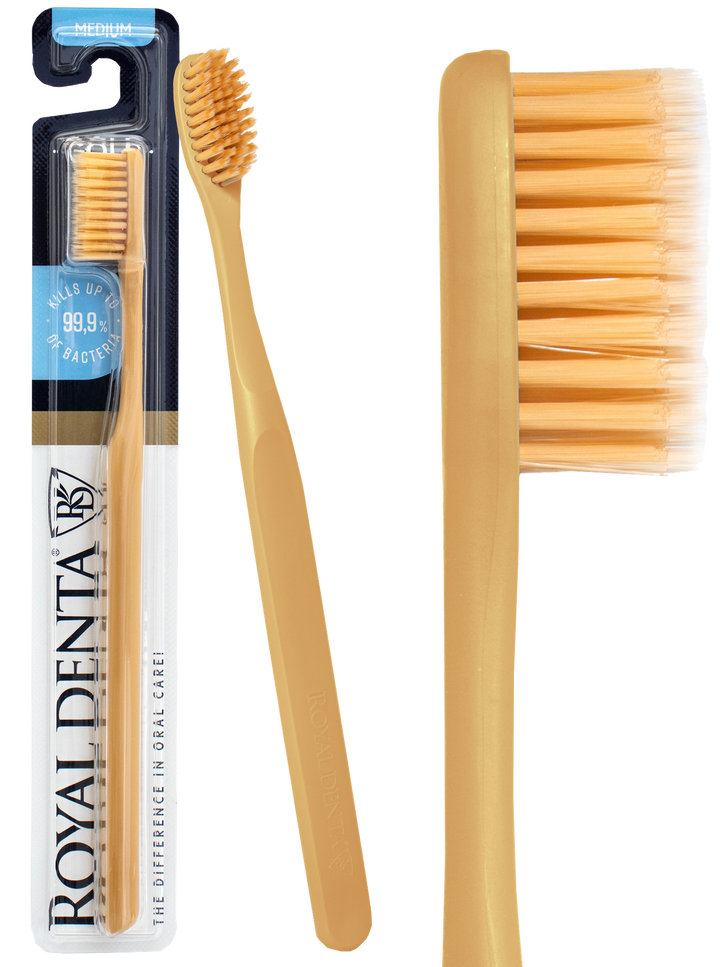 ROYAL DENTA Gold vidējas cietības zobu birste, vienības iepakojums