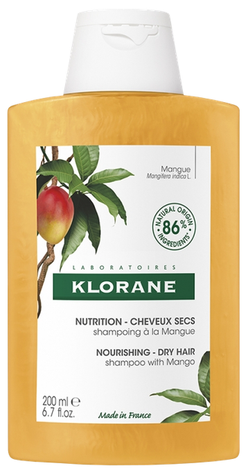 Klorane šampūns ar mangiem - matu barojošs produkts, 200 ml