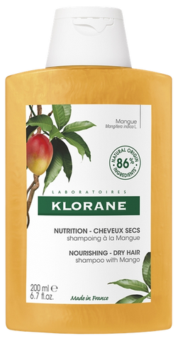 Klorane šampūns ar mangiem - matu barojošs produkts, 200 ml