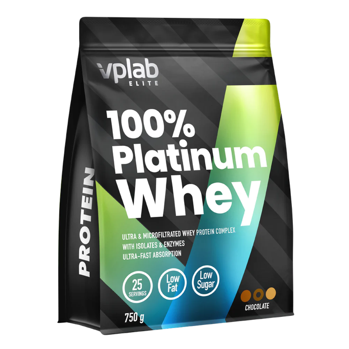 VPLAB Platinum Whey 100% Šokolādes proteīna pulveris 750 g