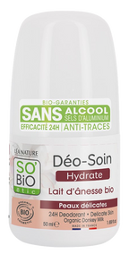 SO BIO ETIC Dezodorants 50 ml ar Ēzeļa Pienu – 24H Aizsardzība