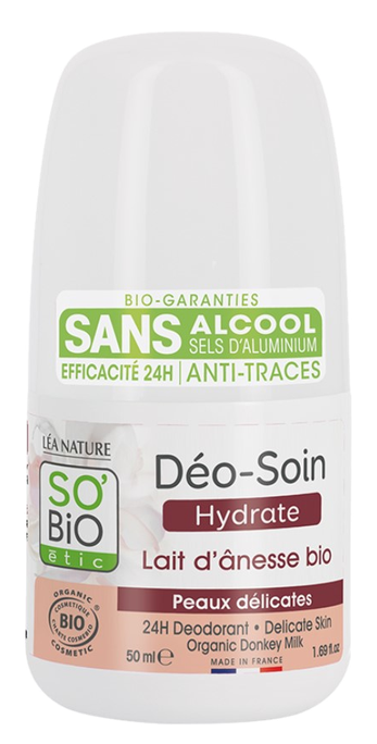 SO BIO ETIC Dezodorants 50 ml ar Ēzeļa Pienu – 24H Aizsardzība