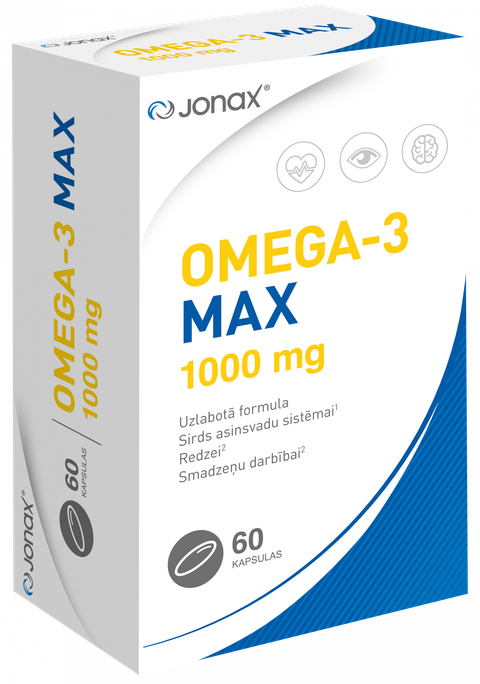 JONAX 1000 mg Omega-3 MAX mīkstas kapsulas – 60 gab.