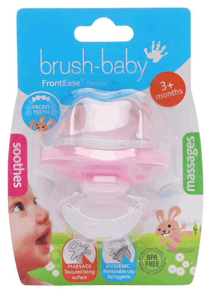 BRUSH BABY FrontEase zobgrauznis rozā krāsā no 3 mēnešu vecuma — 1 gab.