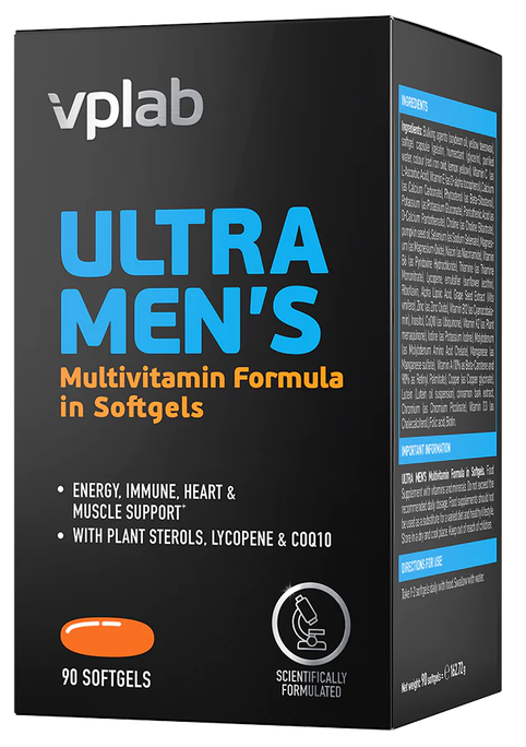VPLAB Ultra Vīriešu Sporta Multivitamīnu Komplekss mīkstajās kapsulās 90 gab.