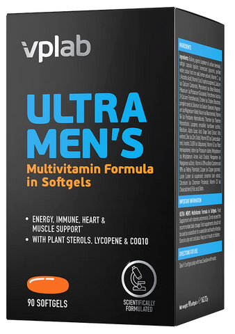 VPLAB Ultra Vīriešu Sporta Multivitamīnu Komplekss mīkstajās kapsulās 90 gab.