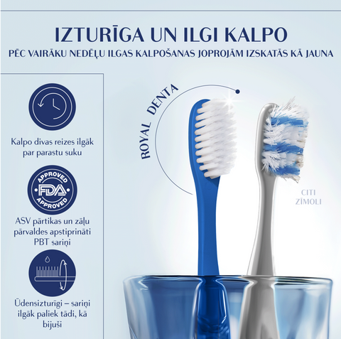 ROYAL DENTA Silver vidējas cietības zobu birste, 4 gab.
