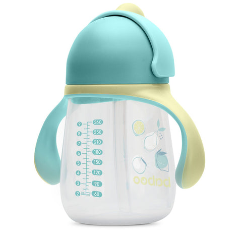 BABOO Lagoon Fiesta — mācību krūzīte ar silikona salmiņu (260 ml) 9 mēnešus veciem bērniem