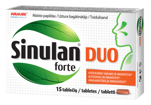 SINULAN Duo Forte — 15 tabletes elpceļu veselībai