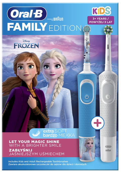Oral-B Frozen Familie Komplekts — Uzlādējamās Elektriskās Zobu Birstes (1 vienība)