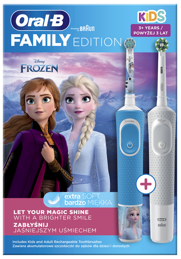 Oral-B Frozen Familie Komplekts — Uzlādējamās Elektriskās Zobu Birstes (1 vienība)