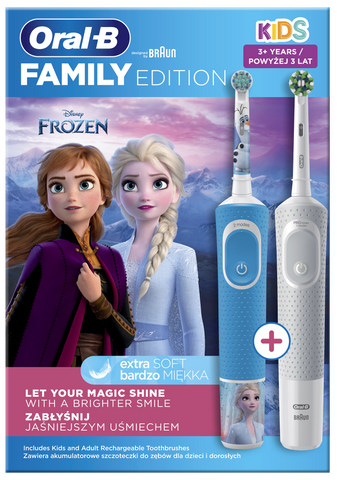 Oral-B Frozen Familie Komplekts — Uzlādējamās Elektriskās Zobu Birstes (1 vienība)