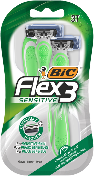 BIC Flex 3 Sensitive vienreizlietojamie skuvekļi, 3 gab.