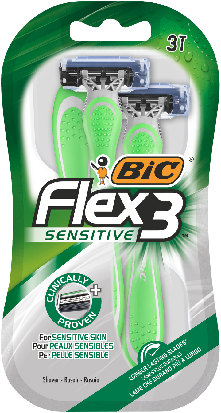 BIC Flex 3 Sensitive vienreizlietojamie skuvekļi, 3 gab.